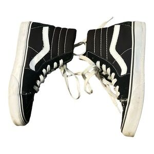 Vans Classic High Tops, Black with White Contrast, Size Women’s 7.5